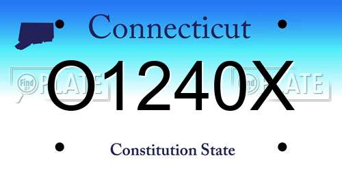O1240X Connecticut License Plate