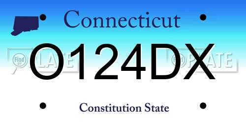 O124DX Connecticut License Plate
