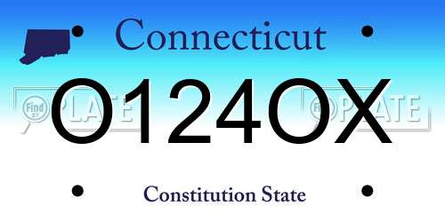 O124OX Connecticut License Plate