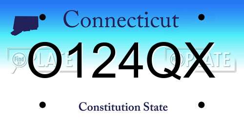O124QX Connecticut License Plate