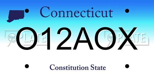 O12AOX Connecticut License Plate