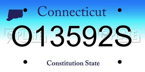 O13592S Connecticut License Plate