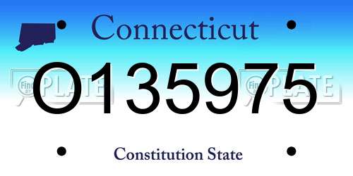 O135975 Connecticut License Plate