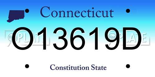 O13619D Connecticut License Plate