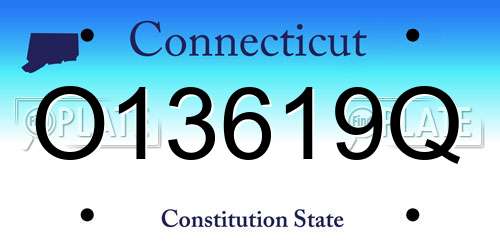 O13619Q Connecticut License Plate