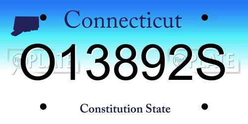 O13892S Connecticut License Plate