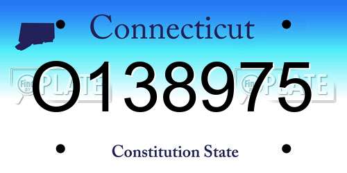 O138975 Connecticut License Plate