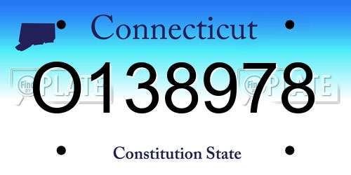 O138978 Connecticut License Plate