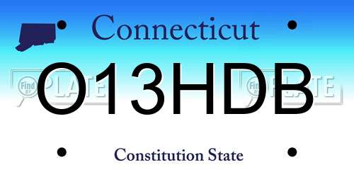 O13HDB Connecticut License Plate