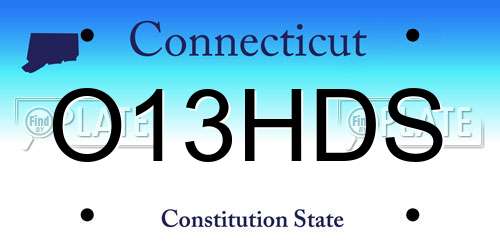 O13HDS Connecticut License Plate