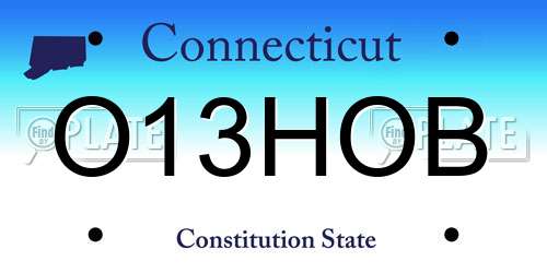 O13HOB Connecticut License Plate