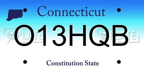 O13HQB Connecticut License Plate