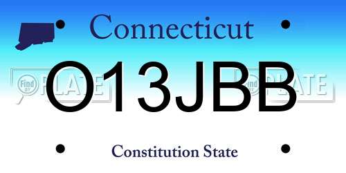 O13JBB Connecticut License Plate