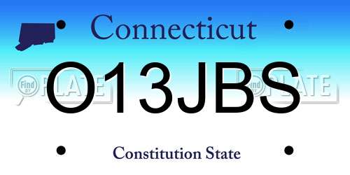 O13JBS Connecticut License Plate