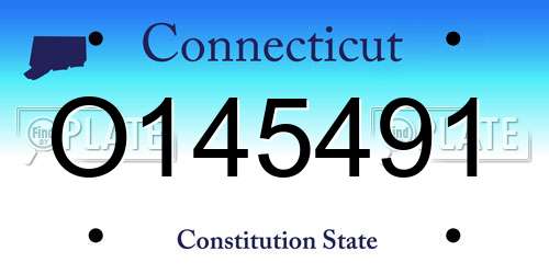 O145491 Connecticut License Plate