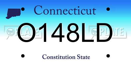 O148LD Connecticut License Plate