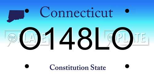 O148LO Connecticut License Plate