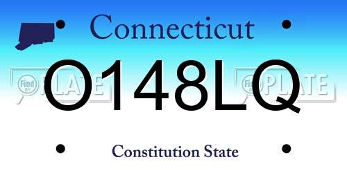 O148LQ Connecticut License Plate