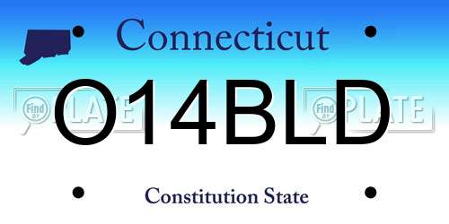 O14BLD Connecticut License Plate