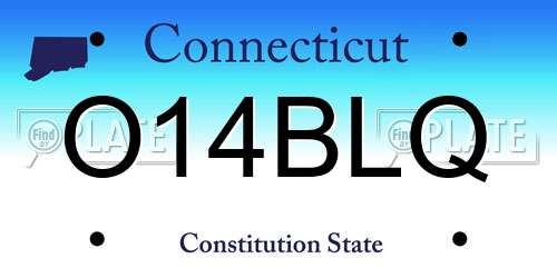 O14BLQ Connecticut License Plate