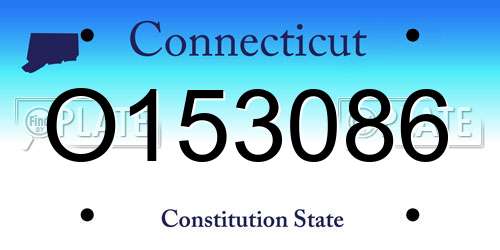 O153086 Connecticut License Plate