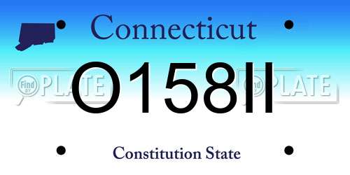 O158II Connecticut License Plate