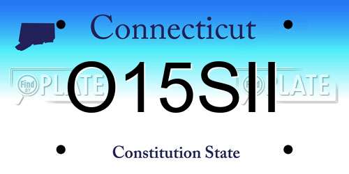 O15SII Connecticut License Plate