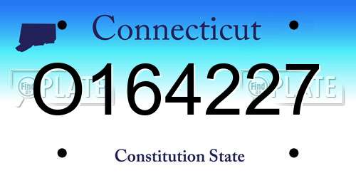 O164227 Connecticut License Plate