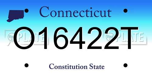 O16422T Connecticut License Plate