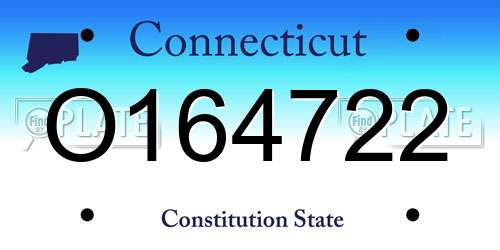 O164722 Connecticut License Plate