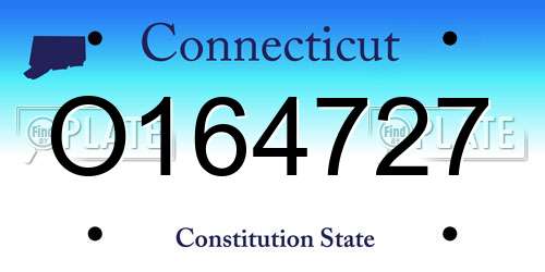 O164727 Connecticut License Plate