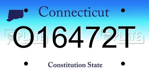 O16472T Connecticut License Plate