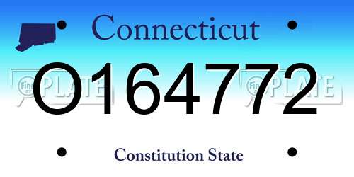 O164772 Connecticut License Plate