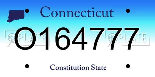 O164777 Connecticut License Plate