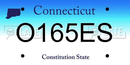 O165ES Connecticut License Plate