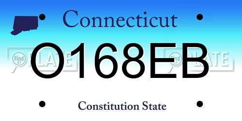 O168EB Connecticut License Plate