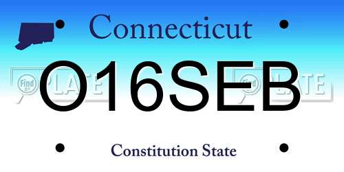 O16SEB Connecticut License Plate