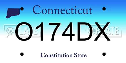 O174DX Connecticut License Plate