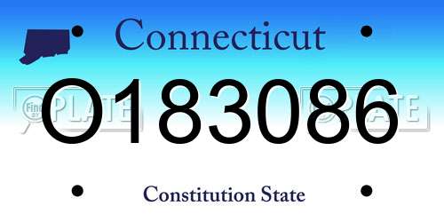 O183086 Connecticut License Plate
