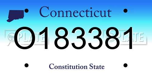 O183381 Connecticut License Plate