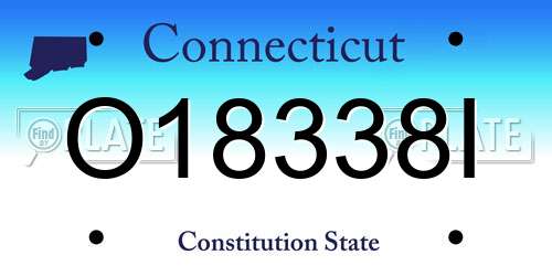 O18338I Connecticut License Plate