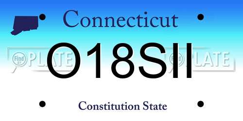 O18SII Connecticut License Plate