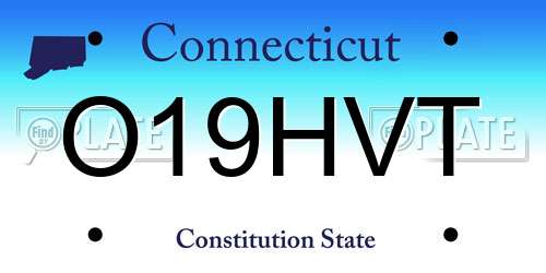 O19HVT Connecticut License Plate