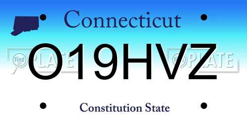 O19HVZ Connecticut License Plate