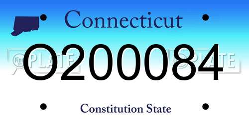 O200084 Connecticut License Plate