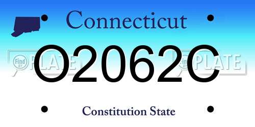 O2062C Connecticut License Plate