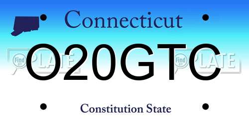O20GTC Connecticut License Plate
