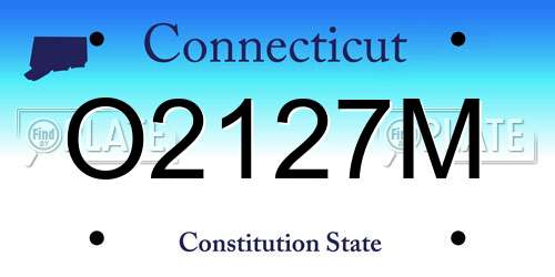 O2127M Connecticut License Plate