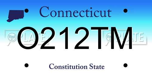 O212TM Connecticut License Plate