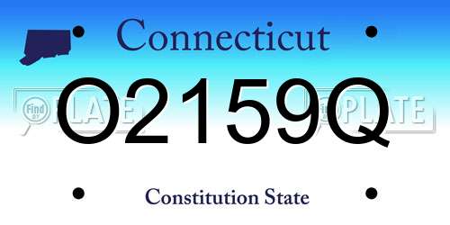 O2159Q Connecticut License Plate
